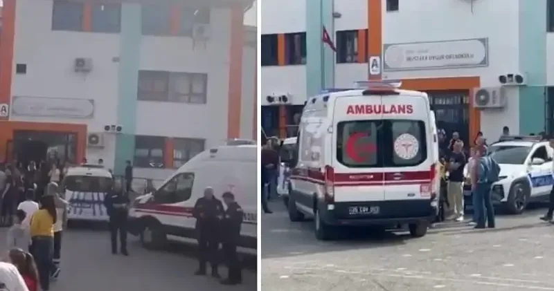 Sınıfın içinde yangın tüpü sıktılar: Çoğu öğrenci tozdan etkilendi İzmir Haberleri