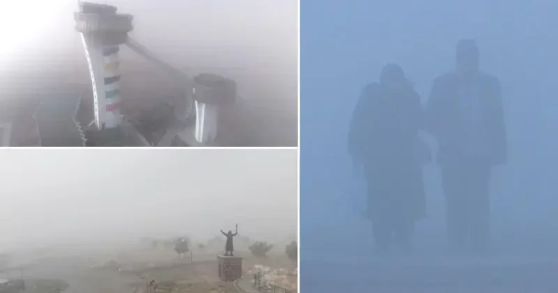 Erzurum da sis etkisini sürdürüyor