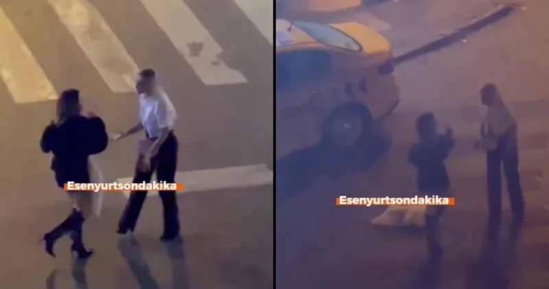 Taksi tartışmasında saç saça baş başa girdiler