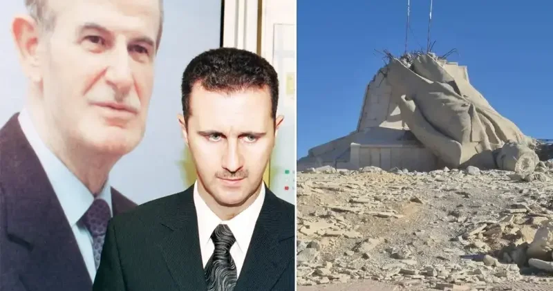 Suriye nin kanlı diktatörü Hafız Esed’in heykelinin ibretlik görüntüsü Dünya Haberleri