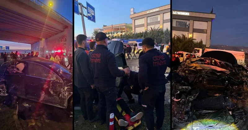 Kontrolden çıkan vinç 6 araca çarptı: Ortalık savaş alanına döndü