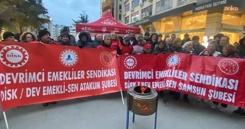 Emekliler den Samsun da eylem: Tarihi geçmiş ürünlere mahkum ediliyoruz