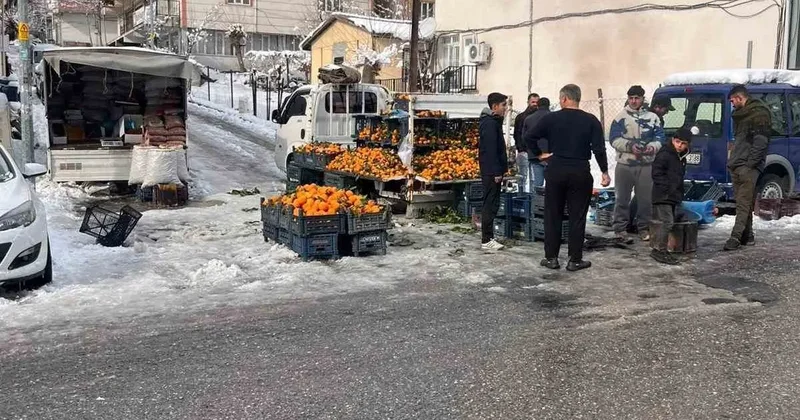 Kulp’ta kar esareti: Pazar esnafının büyük çoğunluğu tezgah açamadı