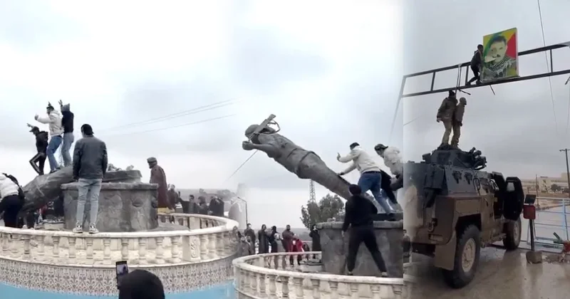 PKK heykelleri, Apo posterleri yerle bir Sözcü Gazetesi