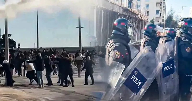 DEM in Nusaybin toplantısında ortalık karıştı! Sınıra gitmek isteyenlere polis müdahalesi