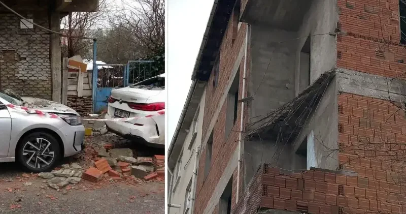 Sultanbeyli’de balkon çöktü: 2 araç hasar gördü İstanbul Haberleri