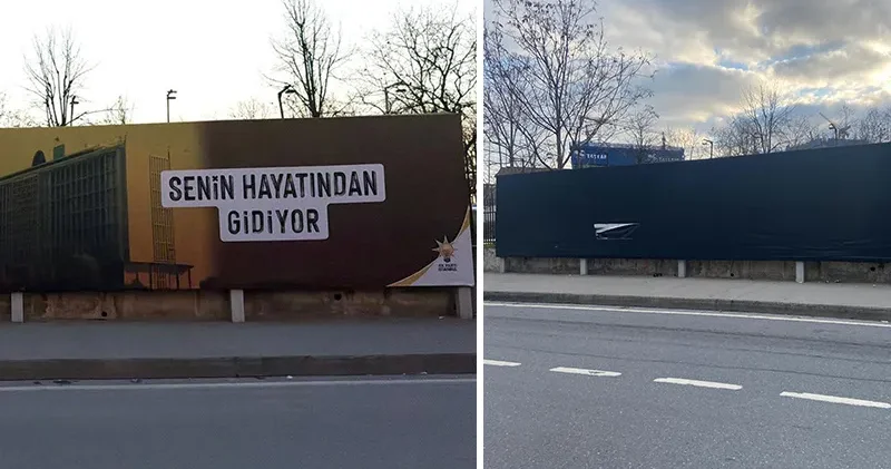 AKP nin tartışma yaratan İBB billbordu kaldırıldı