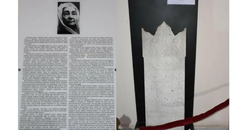 Zübeyde Hanım ın ilk mezar taşı, Atatürk Müzesi nde sergide