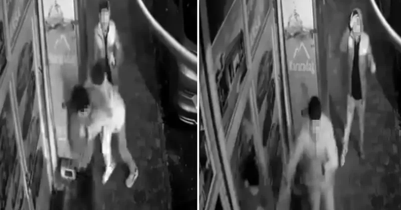 Arkadaşlarıyla şakalaşırken çarptığı camın kırılması ile iş yerinin içine düştü