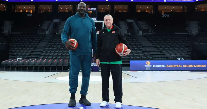 Tayyip Erdoğan Shaquille O Neal ile İstanbul da basketbol oynadı