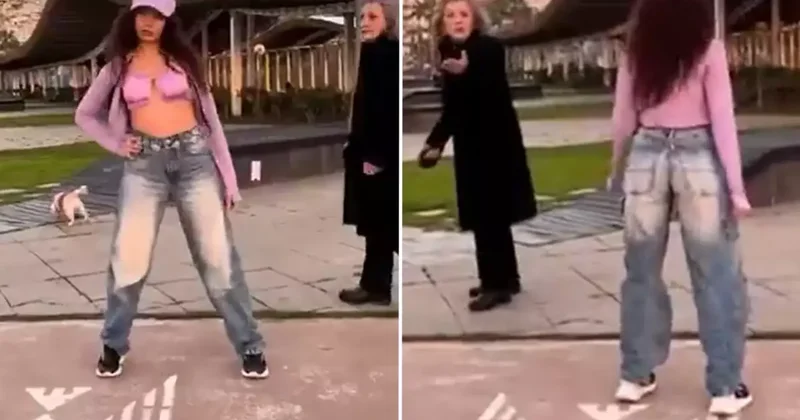 İzmir de dans eden kıza şok tepki: Kış günü bu kıyafetler ne?