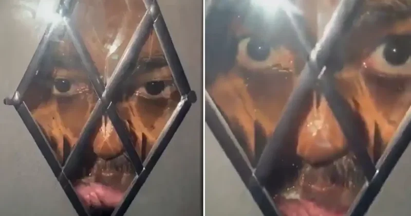 Gecenin köründe kapısında bu manzarayı gördü