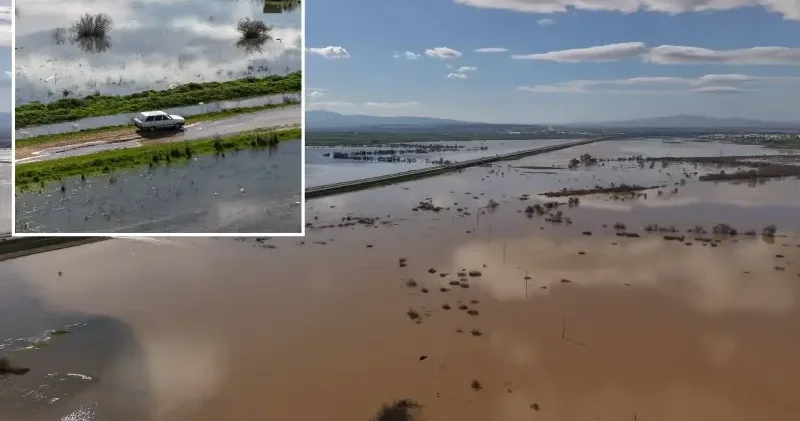 Sağanak felakete yol açtı: Taşan dere tarım arazilerini sular altında bıraktı Bursa Haberleri
