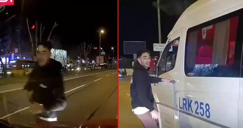 Beşiktaş’ta minibüs şoförü tartıştığı sürücünün aracının önünü kesti