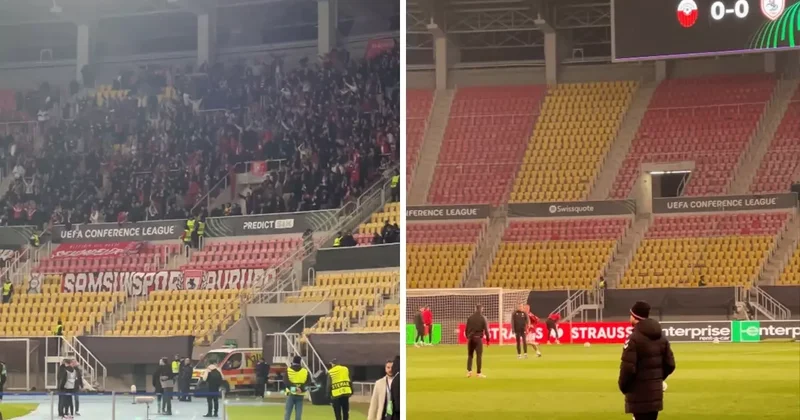 Samsunspor taraftarı deplasmanı iç sahaya çevirdi