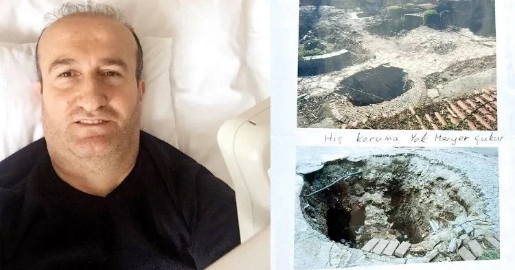 Çukura düşüp ayağını kırdı… 1 milyon TL’lik ihmal