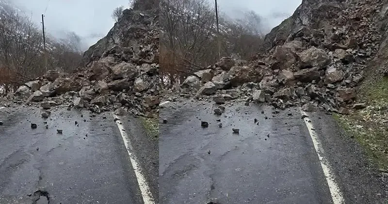 Şırnak’ta kaya düşmesi nedeniyle köy yolu ulaşıma kapandı
