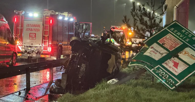 Otoyolda minibüs refüje çıktı: 1 ölü, 1 yaralı