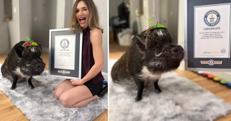 Adını dünya rekorlarına yazdıran domuz: Merlin