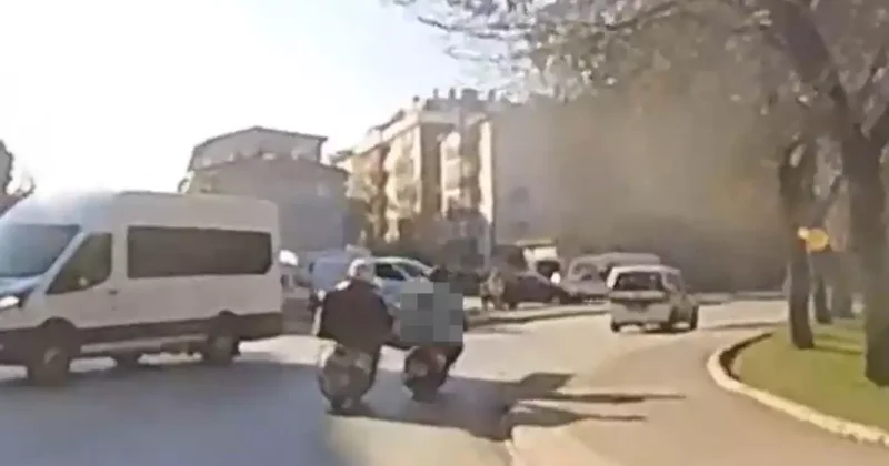 Benzini biten motosikleti iterken dengesini kaybeden motosiklet sürücüsü kaza yaptı