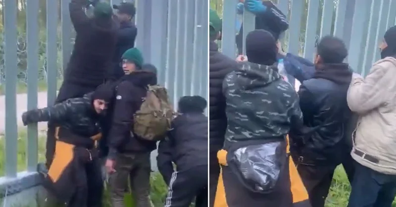 Sığınmacılardan olay video! Polonya ya kaçak olarak böyle girdiler