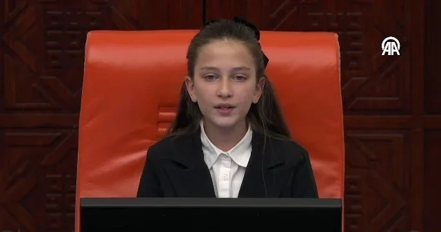 Çocuklar Meclis kürsüsünde Kahramanmaraş taki arkadaşlarını unutmadı