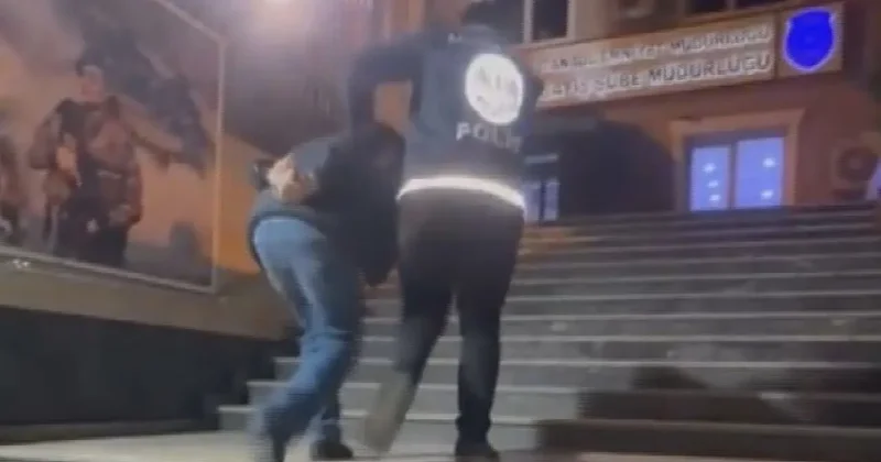 Polis yeleğiyle yayın yapan şüpheli yakalandı