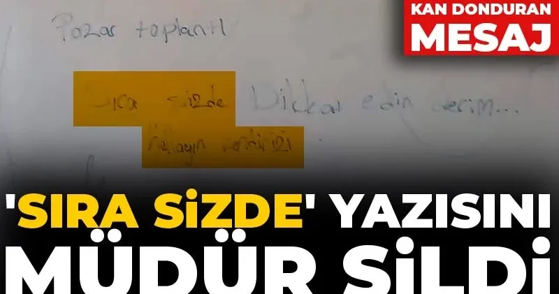 Veli toplantısında kan donduran not! Tahtaya Sıra sizde yazdılar!