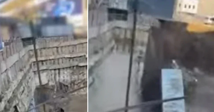 Kadıköy de istinat duvarı çöktü