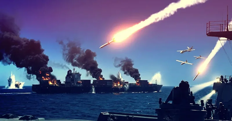 Savaş yeniden başladı! ABD dev gemiyi vurdu, İran dan misilleme geldi