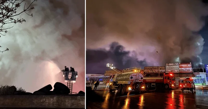 Konya da oto lastikçiler sanayisinde çıkan yangında iki kişi yaralandı Konya Haberleri