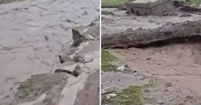 Şirvan da Sel Felaketi: Bir Ev Yıkıldı