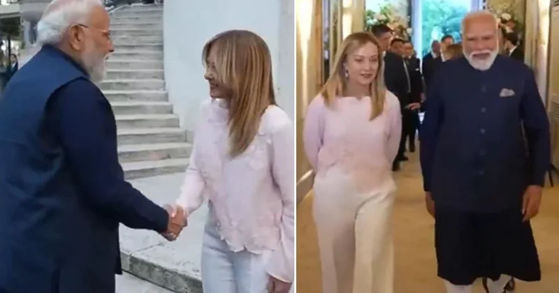 Meloni’nin Modi yi karşıladığı kıyafet gündem oldu: Evinin bahçesinde gibi