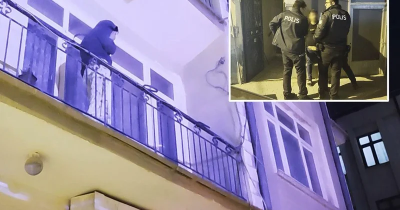 Ayrıldığı erkek arkadaşı evi bastı, kadın alt katın balkonuna atladı