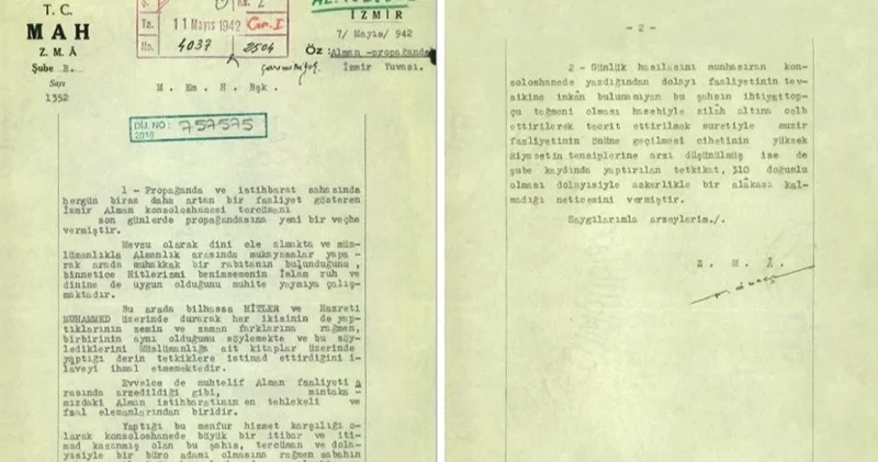 MİT in yayımladığı 1942 tarihli belgede Hitler propagandası detayı Gündem Haberleri