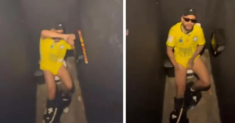Neymar ı tuvaletini yaparken çektiler