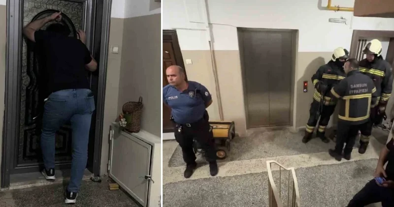 Samsun da ekiplerin zor anları: Ateşe verdiği dairesinden çıkmayı reddetti Samsun Haberleri