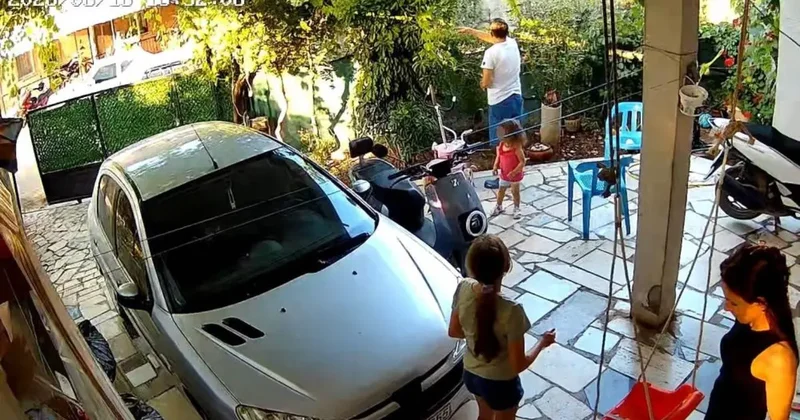 Fethiye deki komşu dehşeti kamerada
