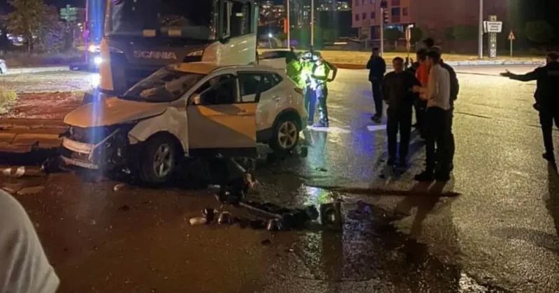 Bayburt’ta tır cipe çarptı: 1 yaralı