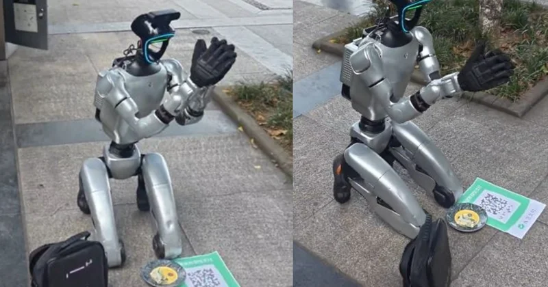 Sokakta diz çöktü dilendi: İnsansı robot geçim derdi yüzünden yalvardı Sözcü Gazetesi