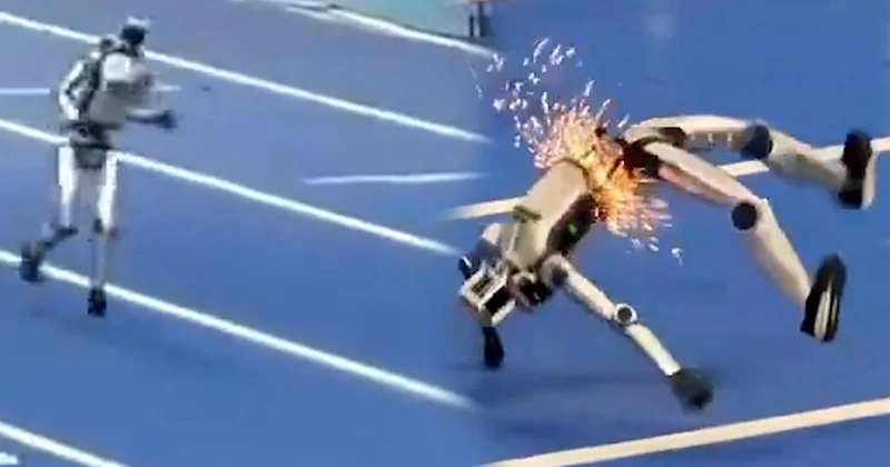 Usain Bolt u bile geçen robot atletin sonu hüsranla bitti Dünya bu görüntüleri konuşuyor Sözcü Gazetesi