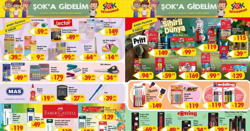 ŞOK Aktüel ürünler kataloğu yayımlandı: Okul malzemeleri satışta! 19 25 Ağustos 2026 ŞOK aktüel kataloğunda bu hafta neler var, hangi ürünler indirimde?