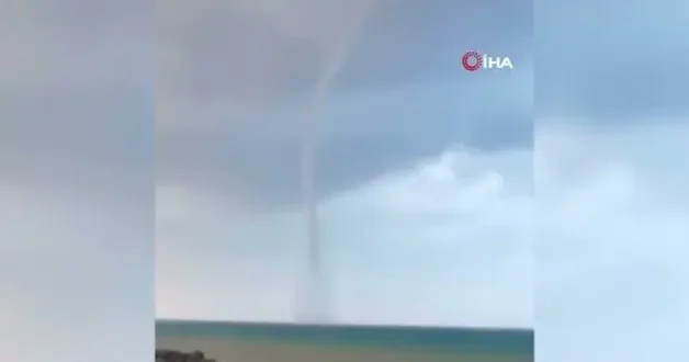 İskenderun Körfezi’nde hortum oluştu, o anlar büyük paniğe neden oldu
