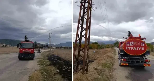 Burdur da arazi yangını çıktı: Ekipler kısa sürede müdahale etti Burdur Haberleri
