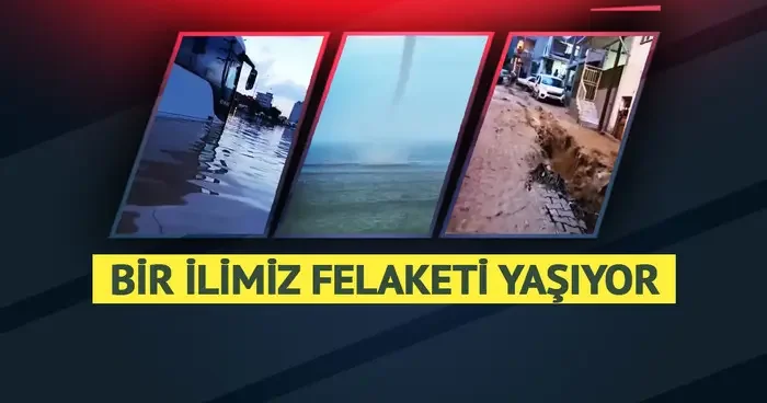 Bir ilimiz felaketi yaşıyor: Otoyol çöktü, suda mahsur kaldılar! Hortum teğet geçmiş... Görüntüler korkunç