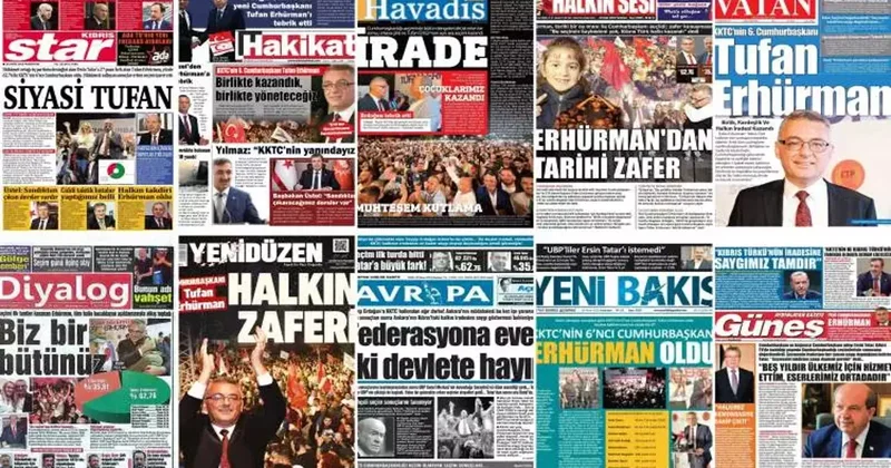 Seçim sonrası Kıbrıs ta dikkat çeken manşetler... Ilımlı başlıklar atıldı, tek gazete hariç!