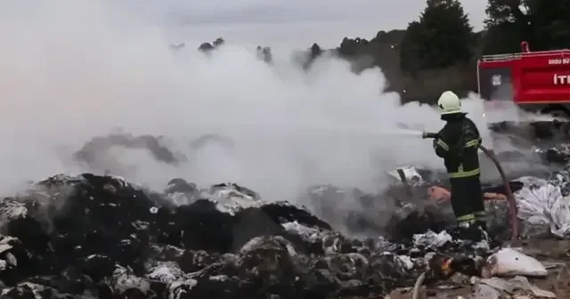 Ordu da atık toplama merkezinde yangın çıktı VİDEO İZLE