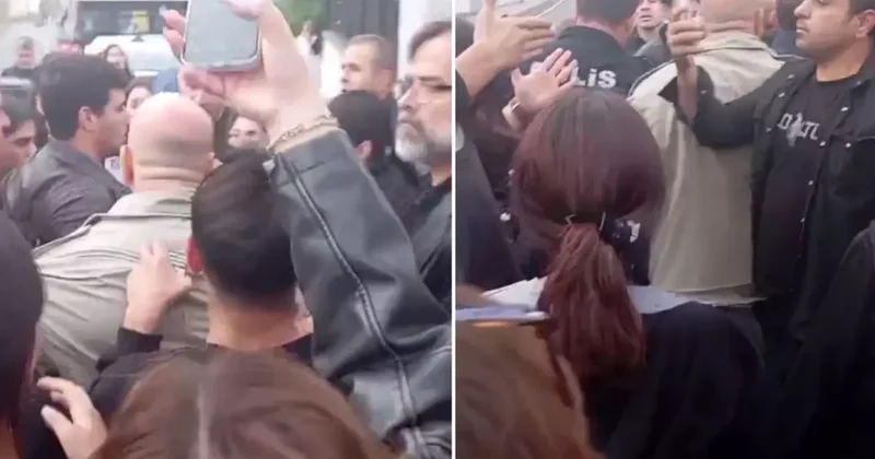 Liseyi karıştıran müstehcen fotoğraf! Protesto sırasında arbede yaşandı