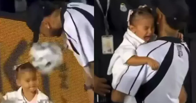 Neymar ın kızı Mavie gözyaşlarına boğuldu: Kafasına top geldi...