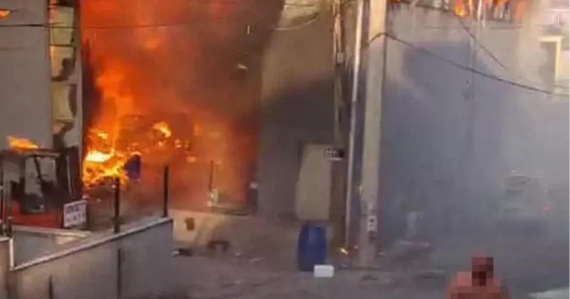 Diyarbakır da Yangın Anları Kask Kamerasında